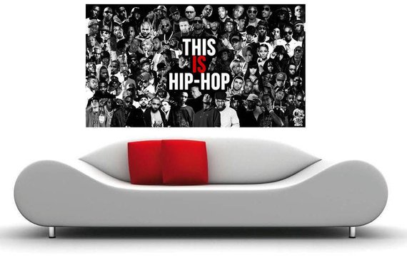 Rap Music Hip Hop Legends Old School School Rap Collage Canvas Print 36 x 20 - Image 2