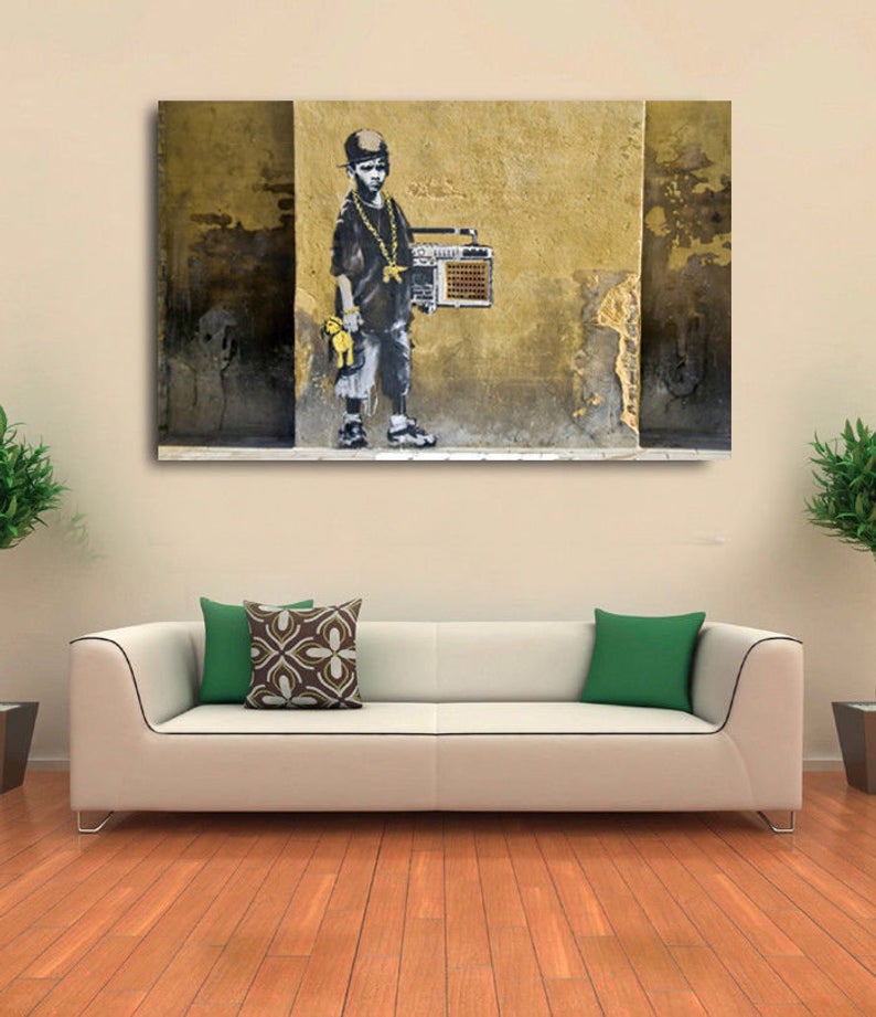 Banksy Hip Hop B-Boy Mural Canvas Print Huge 36 x 24 - Image 2