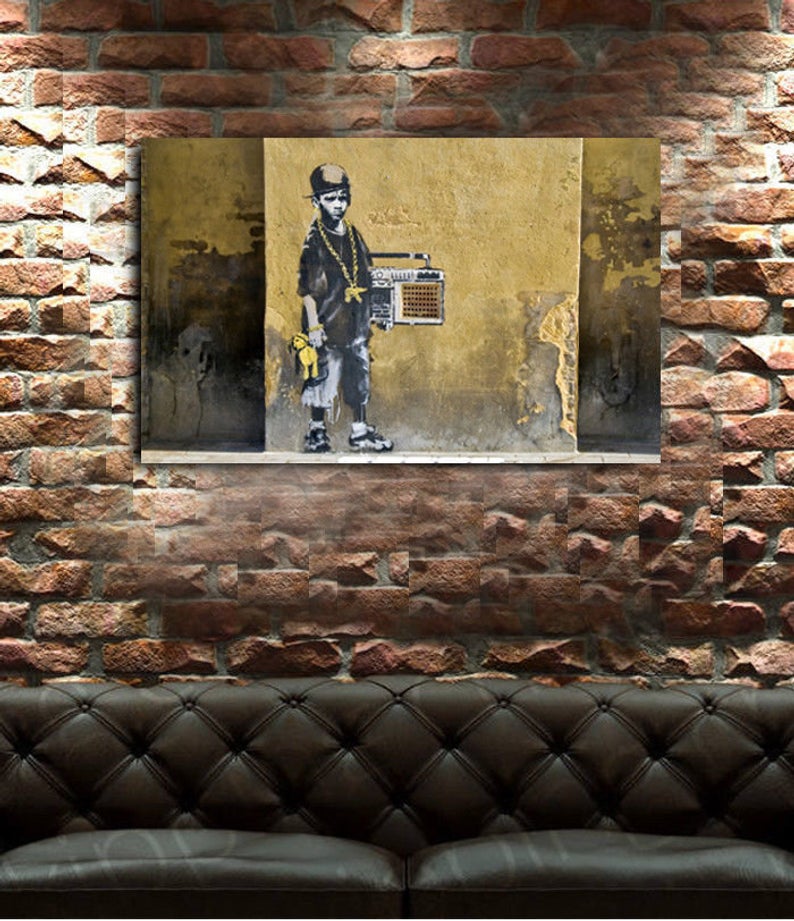 Banksy Hip Hop B-Boy Mural Canvas Print Huge 36 x 24 - Image 3