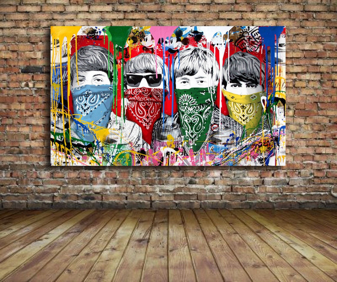 Beatles Banks Street aRT 36 x 20 Ready to Hang Canvas Print Street art - Image 5