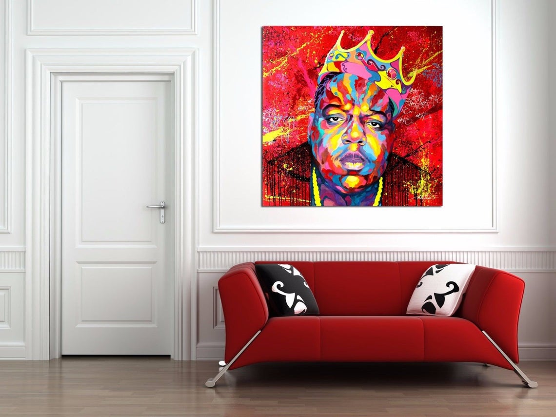 Biggie Smalls Notorious BIG 30x30 Canvas Print Hip Hop Poster Mural - Image 2