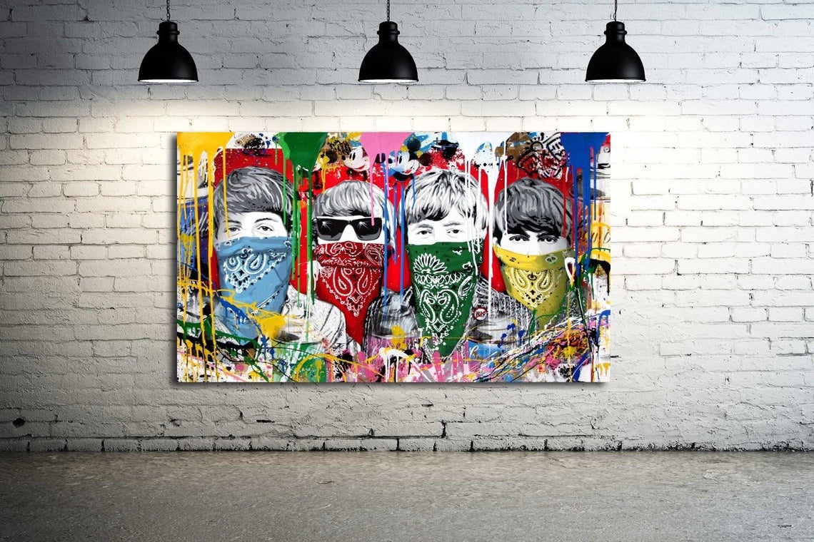 Beatles Banks Street aRT 36 x 20 Ready to Hang Canvas Print Street art - Image 2