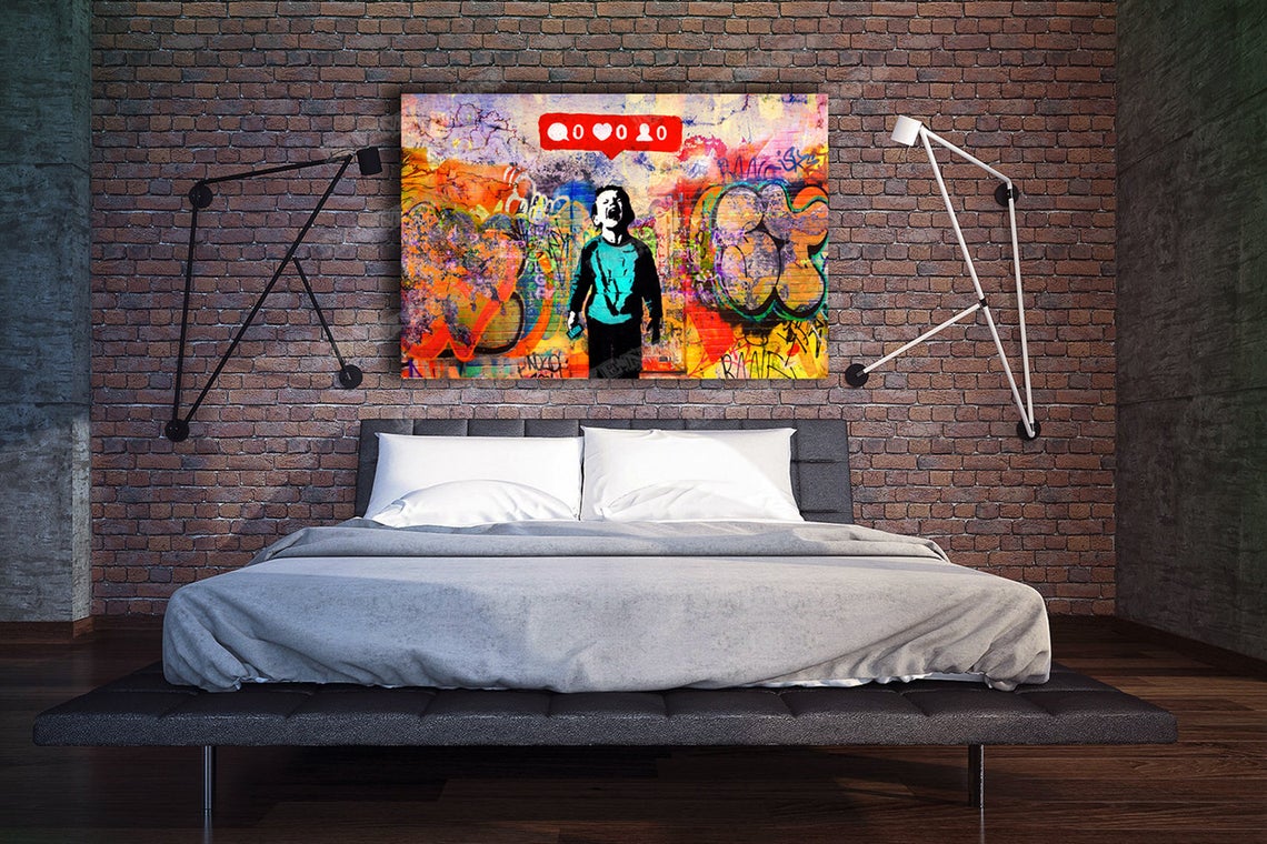 Banksy / MEMENTO "Screamer" 36x24 HD Canvas print - Image 2