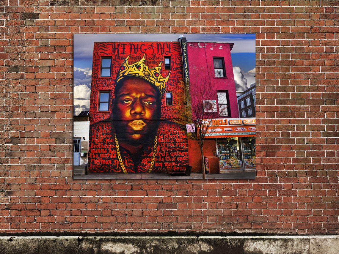 Notorious B.I.G. Graffiti Wall Brooklyn 20x30 Biggie Ready to Hang Canvas - Image 5