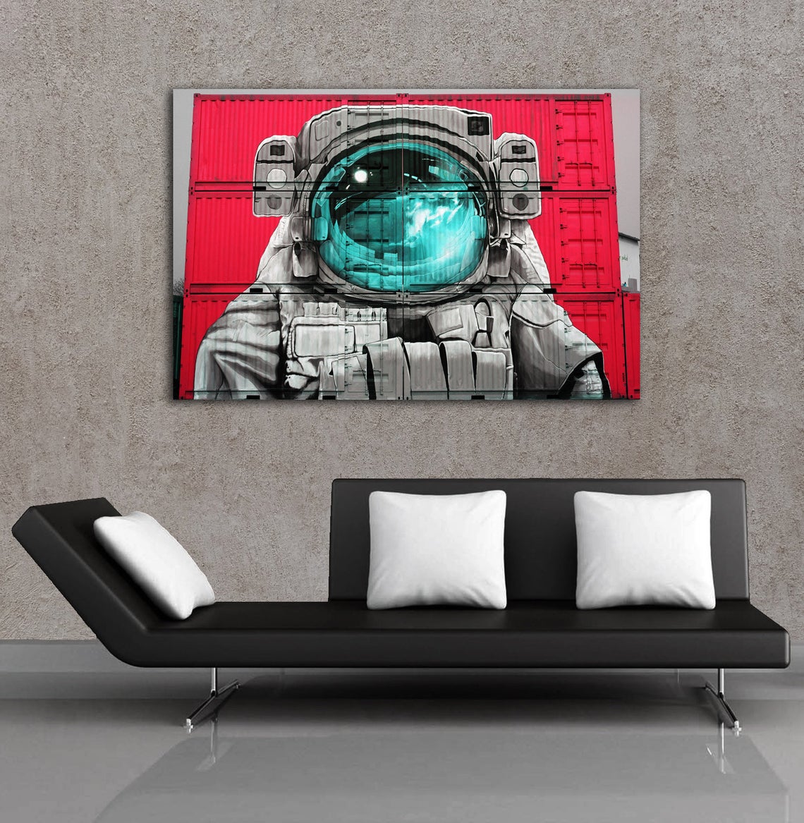 Graffiti Rocketman Astronaut space man 36x24 HD Canvas - Ready to Hang - Image 2