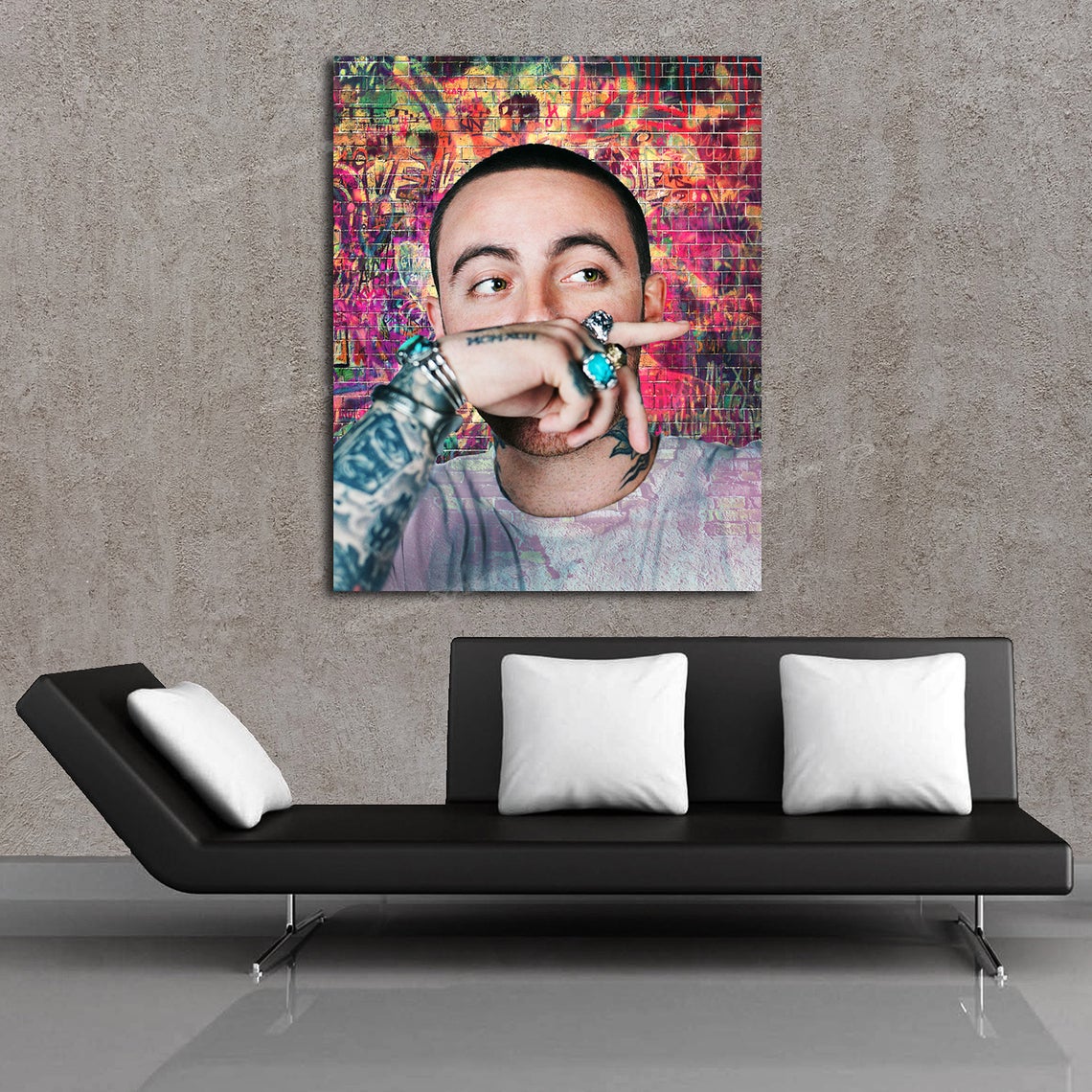 Mac Miller Self Care / Hip Hop Legend original by Memento 30x24 HD Canvas - Ready to Hang - Image 2