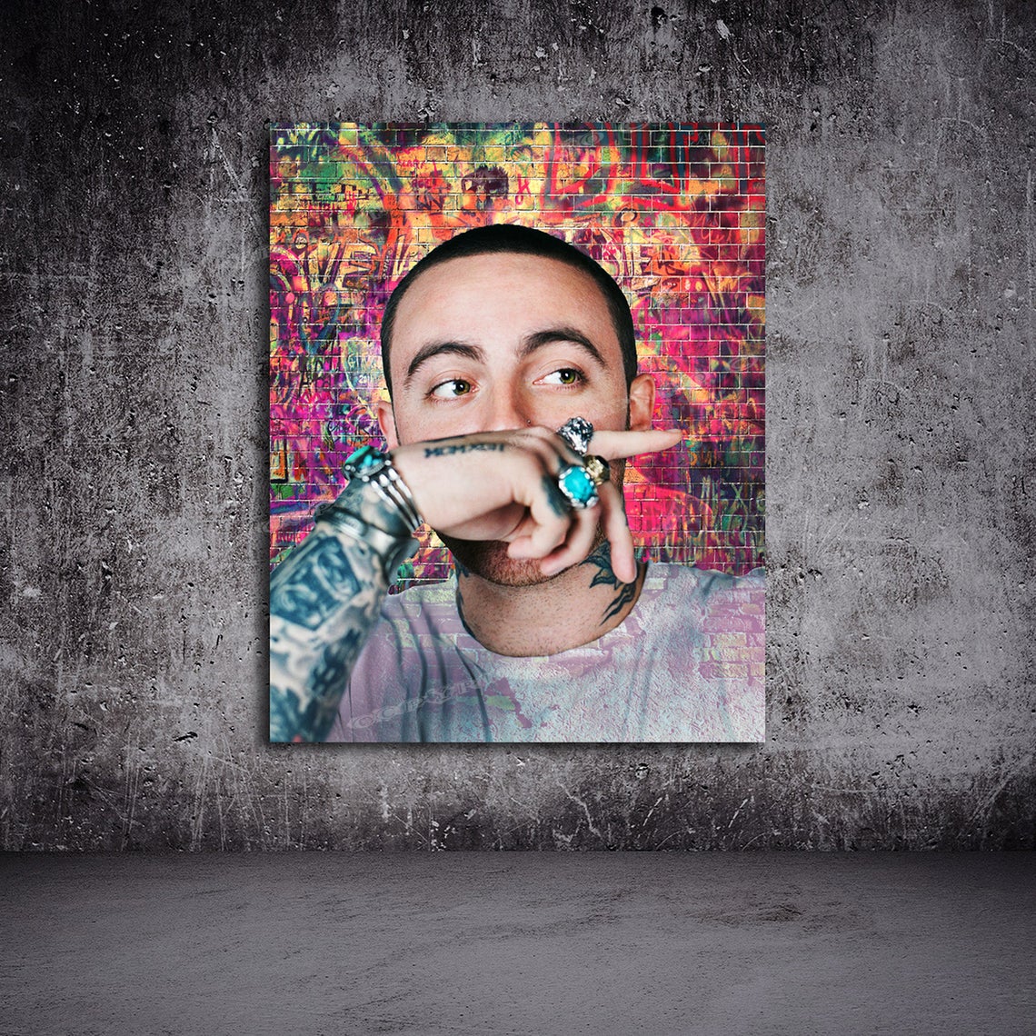 Mac Miller Self Care / Hip Hop Legend original by Memento 30x24 HD Canvas - Ready to Hang - Image 5