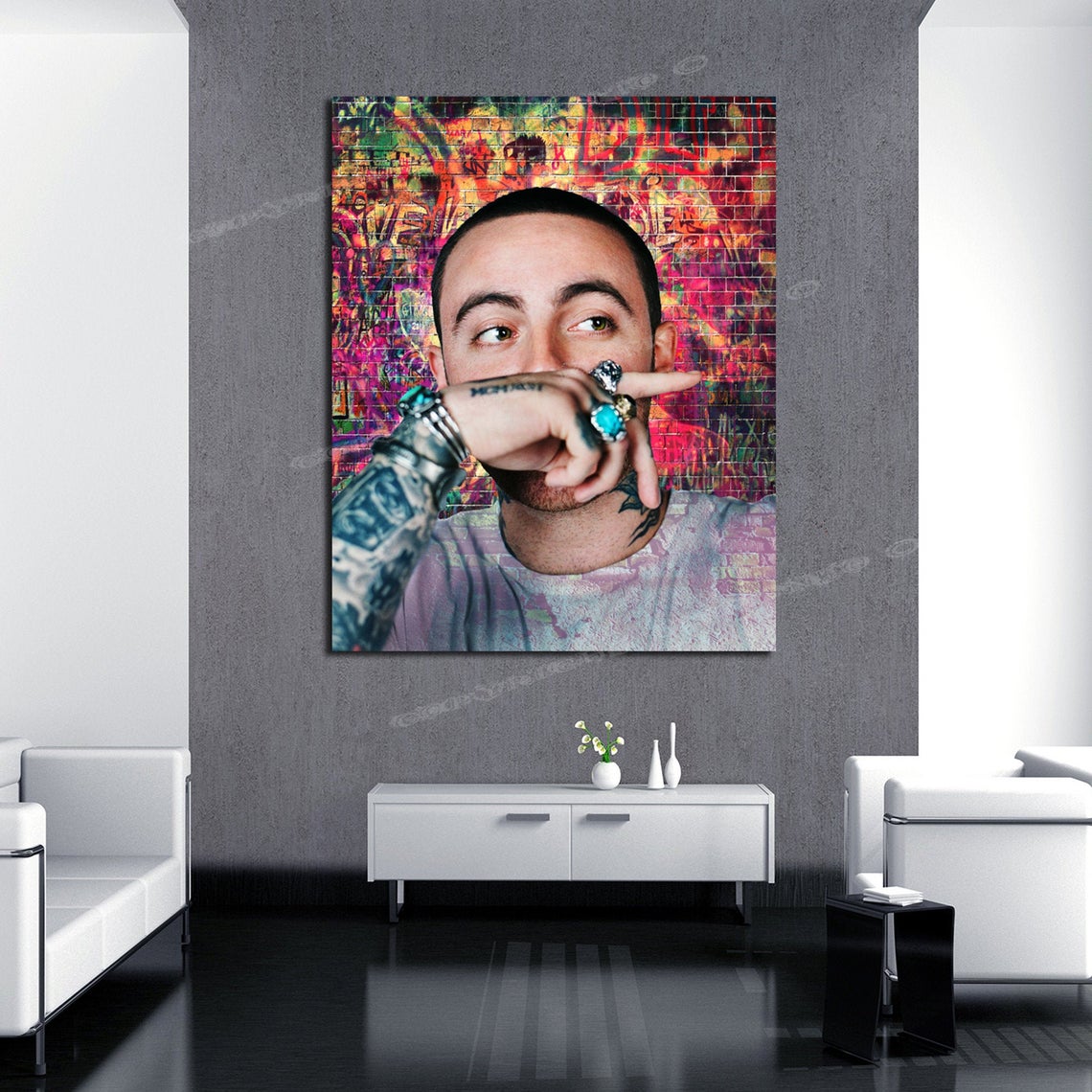 Mac Miller Self Care / Hip Hop Legend original by Memento 30x24 HD Canvas - Ready to Hang