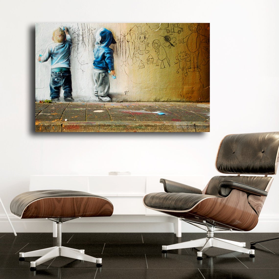 Banksy Street Kids Graffiti NEW 40x26 -Ready to hang Canvas Art Urban Street Art Canvas - Ghetto Boys - Image 2