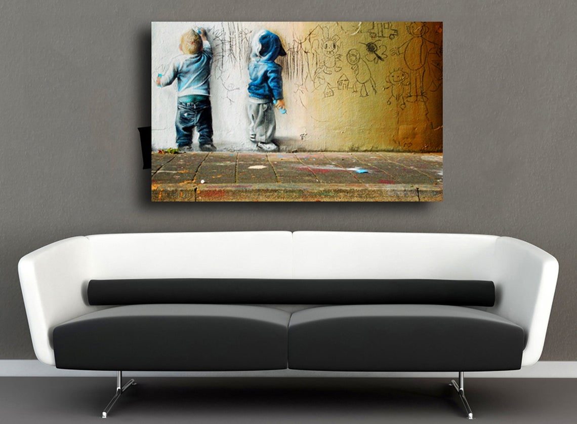 Banksy Street Kids Graffiti NEW 40x26 -Ready to hang Canvas Art Urban Street Art Canvas - Ghetto Boys - Image 3
