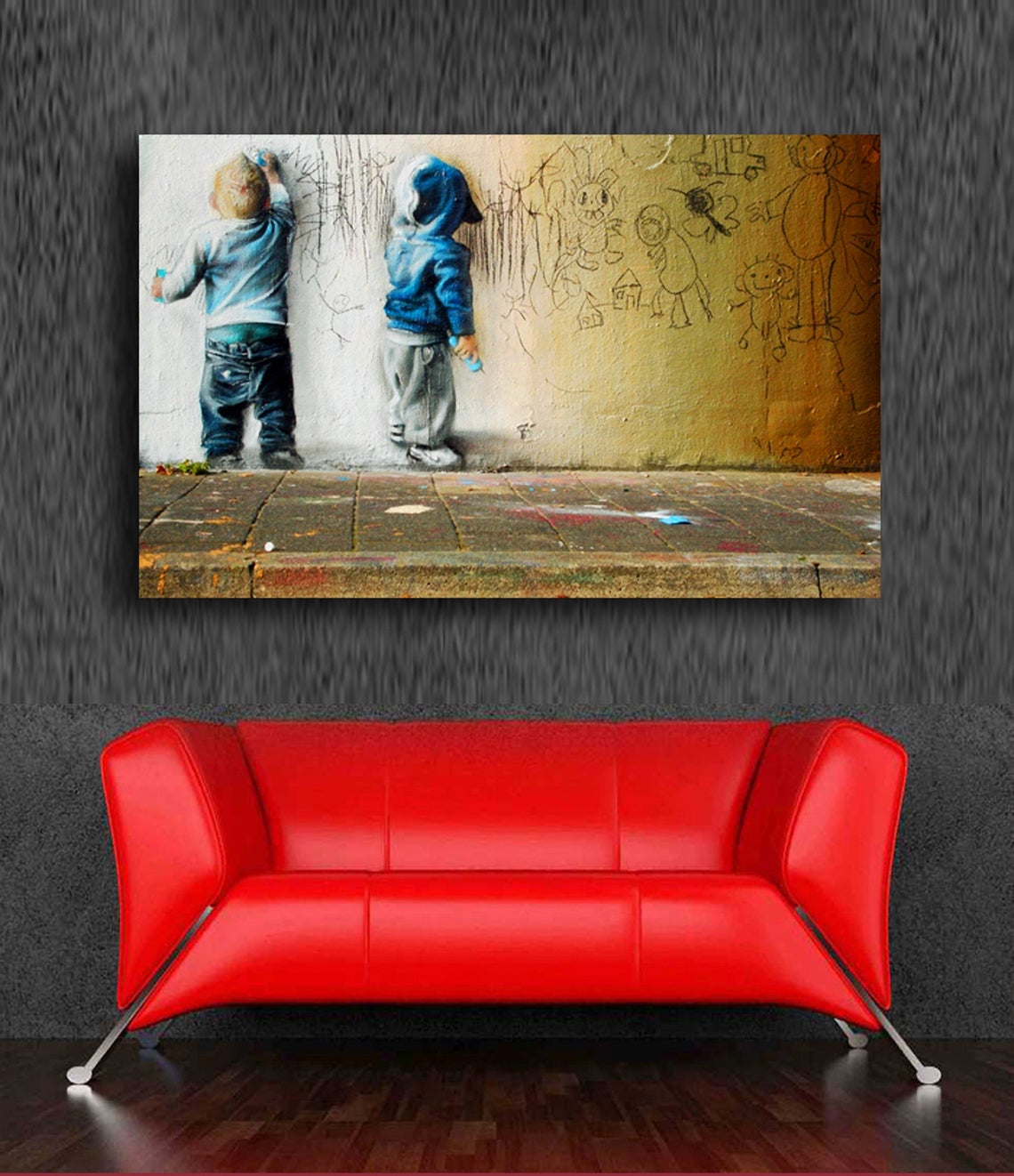 Banksy Street Kids Graffiti NEW 40x26 -Ready to hang Canvas Art Urban Street Art Canvas - Ghetto Boys - Image 5