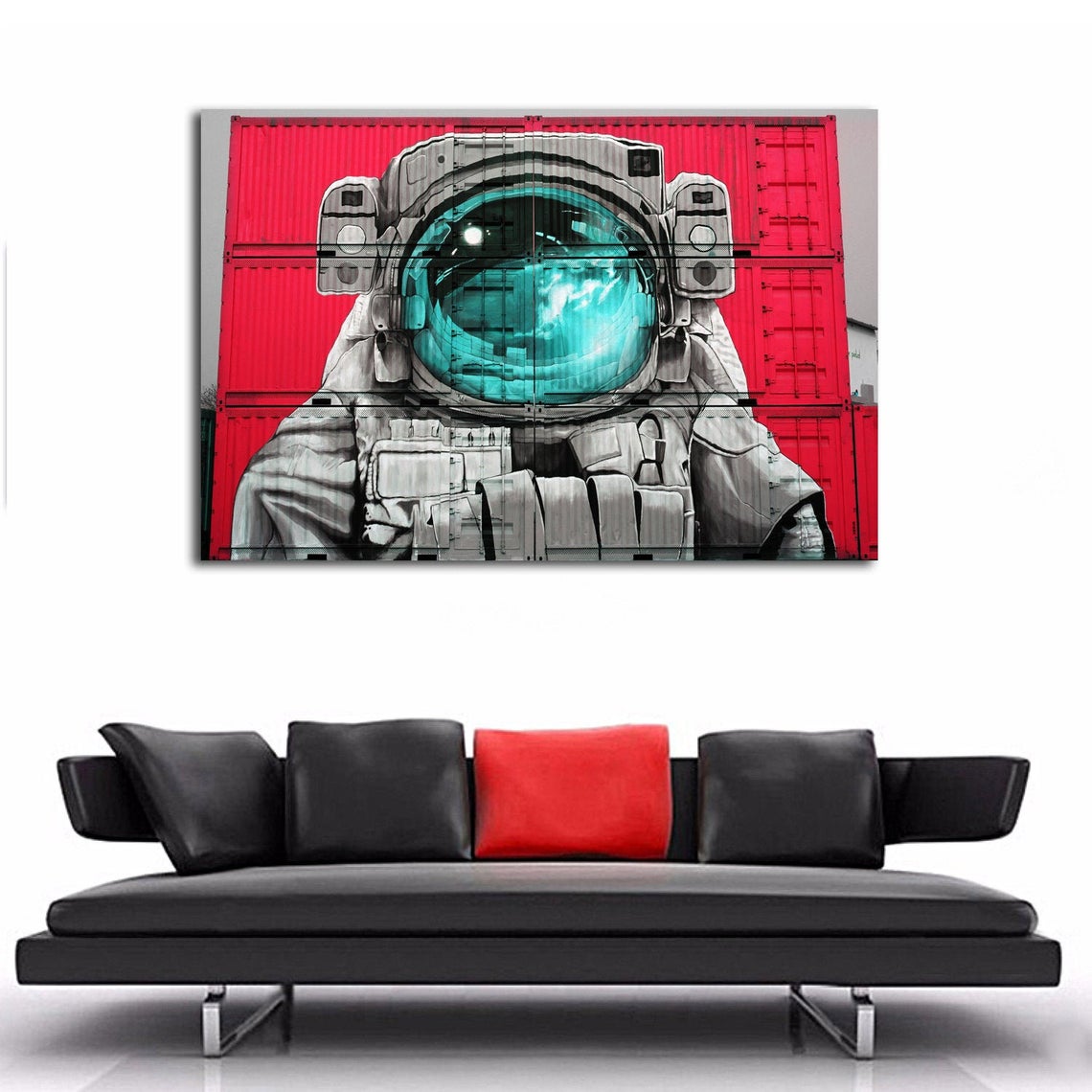 Graffiti Rocketman Astronaut space man 36x24 HD Canvas - Ready to Hang