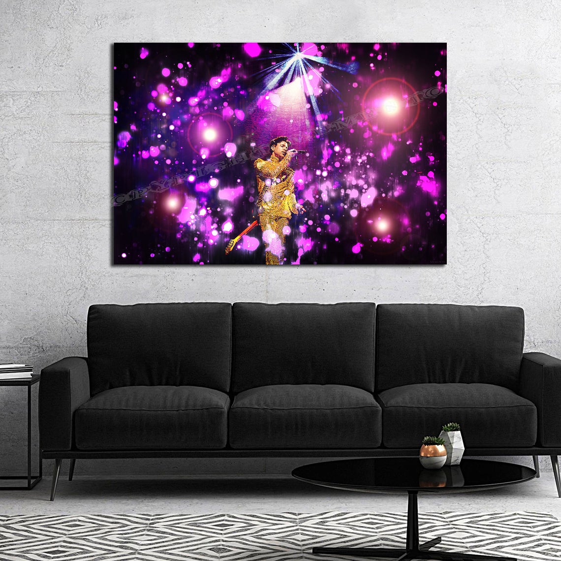 Prince - The artist Original Painting by Memento Huge 40x26 w/ 1.5 inch frame upgrade -Ready to Hang HD Canvas Original artwork by Memento - Image 2