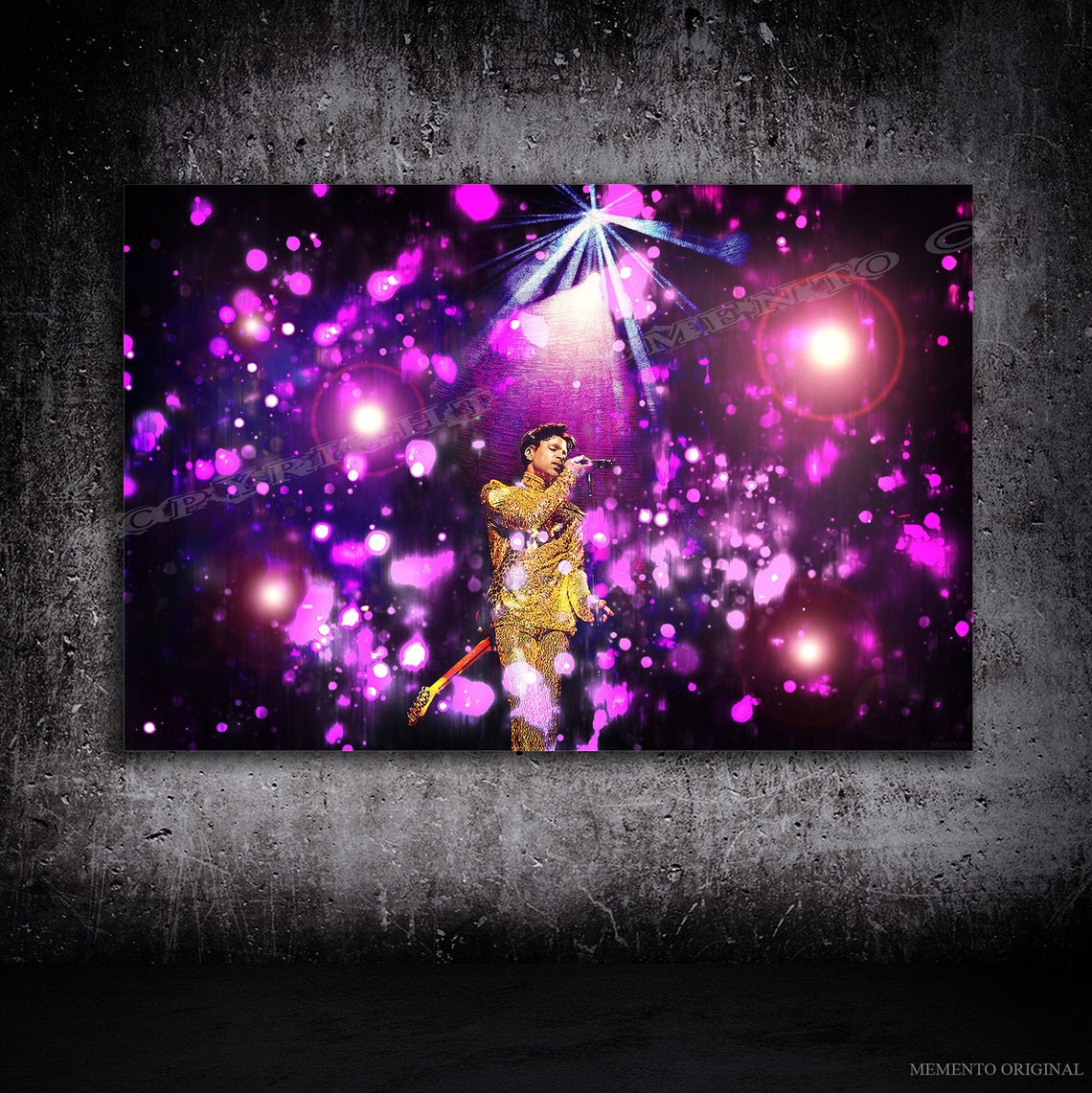 Prince - The artist Original Painting by Memento Huge 40x26 w/ 1.5 inch frame upgrade -Ready to Hang HD Canvas Original artwork by Memento