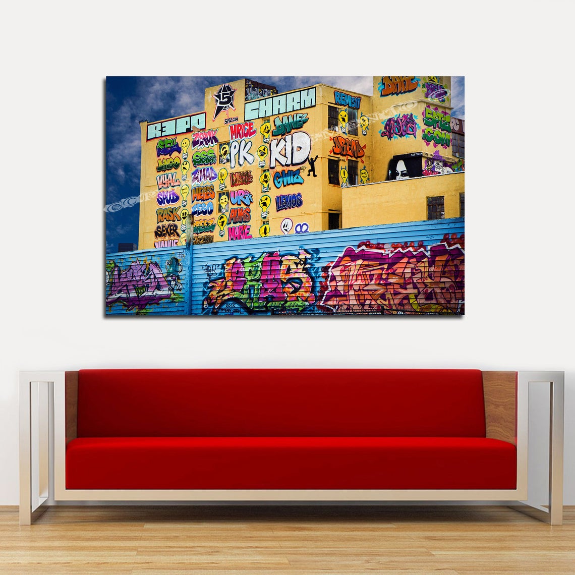 Graffiti Mecca 5Pointz building NYC tag wall 36 x 24- HD Ready to Hang canvas- graffiti- 5 points - NYC