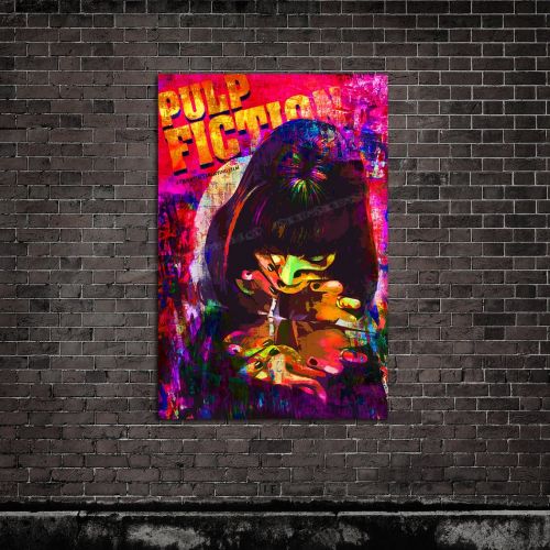 New Pulp Fiction Uma Thurman Original Painting by Memento 36x24 Ready to Hang Premium Quality Canvas - Quentin Tarantino - John Travolta